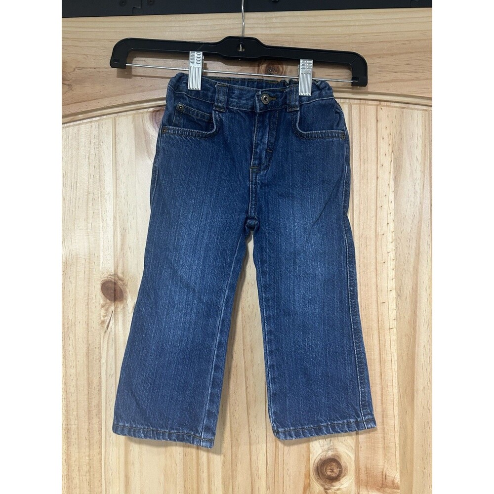 Wrangler Toddler Boys Jeans Adjustable Waist Size 2T Blue Stitched “W” Cowboy